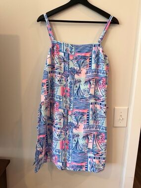 Lilly Pulitzer Whisper Blue Yeah Buoy Print Romper